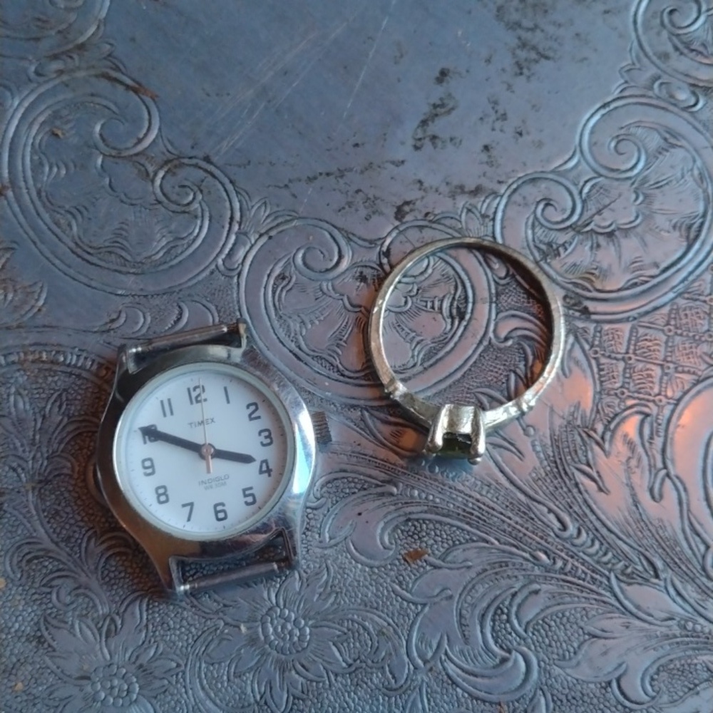 Timex indiglo ladies watch and 925 sterling silver ring